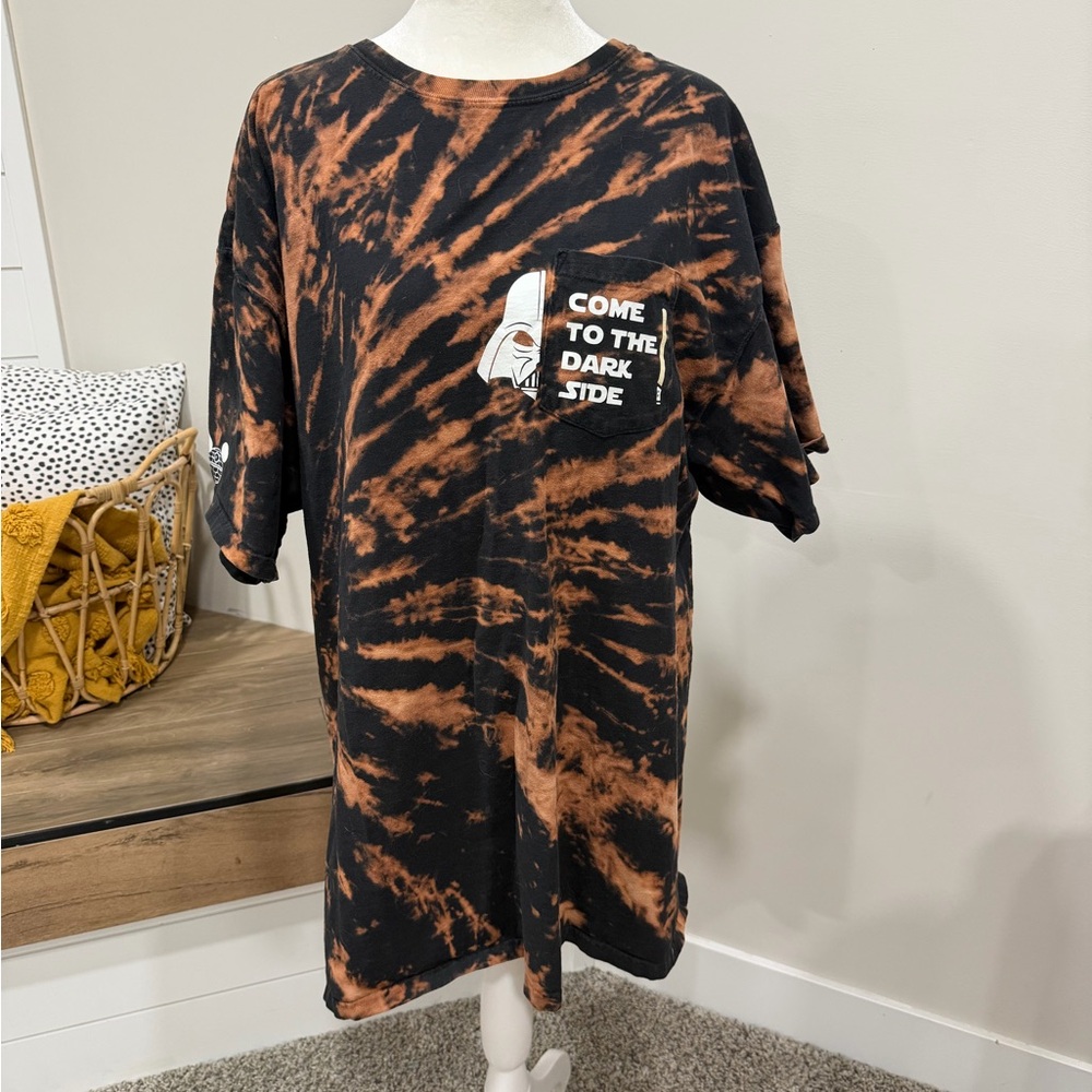 Star Wars Black and Brown Tie-Dye Short Sleeve Tee